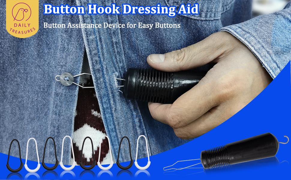 DailyTreasures Button Hook and Zipper Pull, Button Hook Dressing Aid