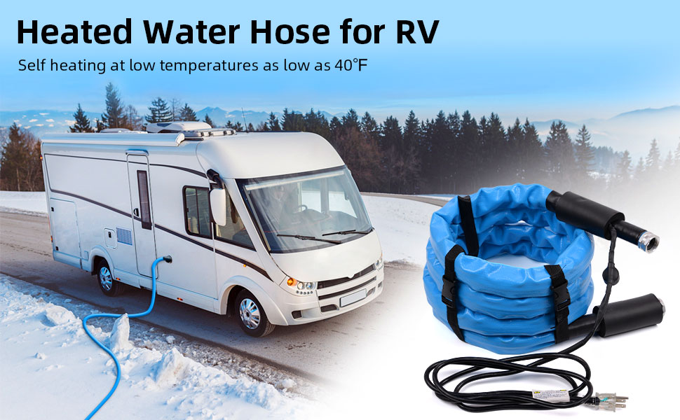 AOPEC 25FT Heated Water Hose for RV, 40°F Antifreeze Heated RV Water Hose with