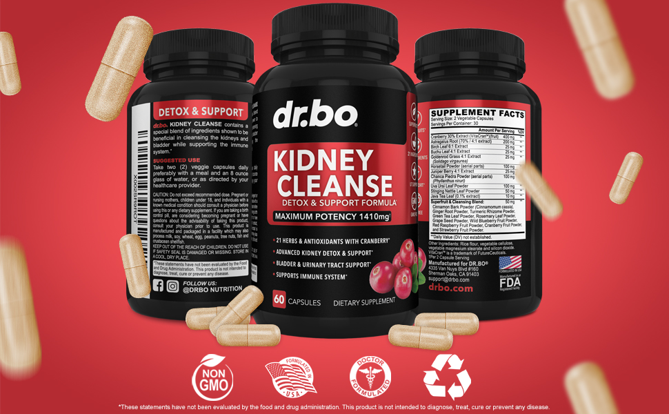 kidney cleanser pills support supplement cranberry extract kidneys urinary tract health supplements