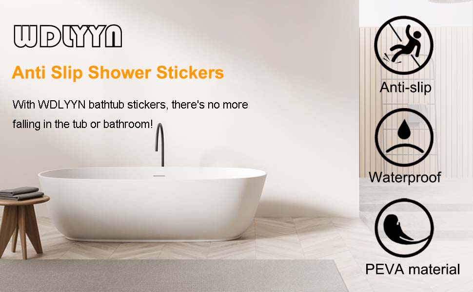 WDLYYN Non Slip Bathtub Stickers, 24 PCS Anti Slip Shower Stickers, Safety Bathtub