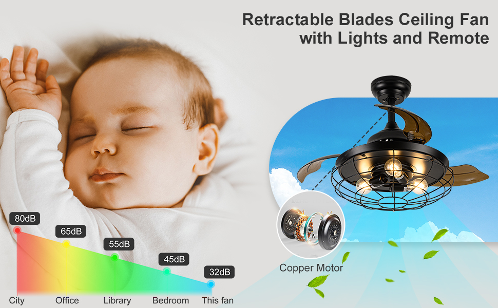 Farmhouse Ceiling Fan with Lights and Remote Control