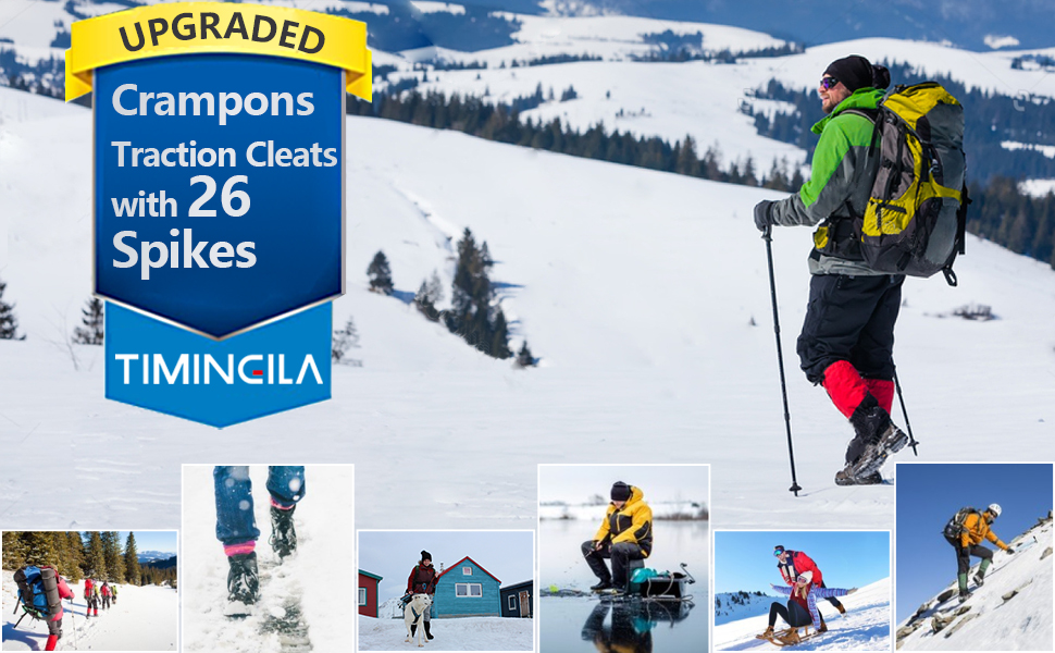 Timingila Traction Cleats-26 Spikes Crampons 