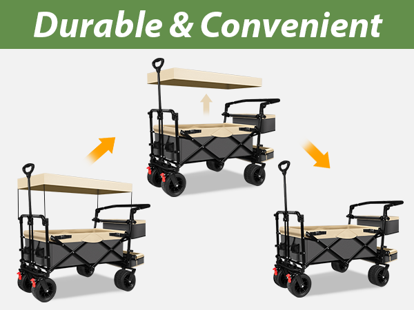 Amazon.com : TAIFA Collapsible Foldable Wagon Cart, Push