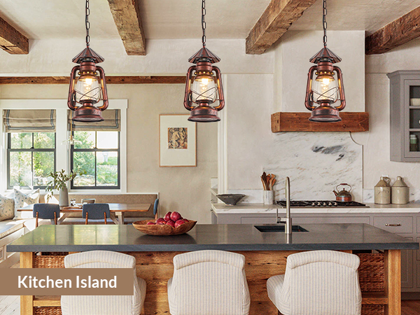 NOXARTE Vintage Pendant Light Lantern Ceiling Light Fixture