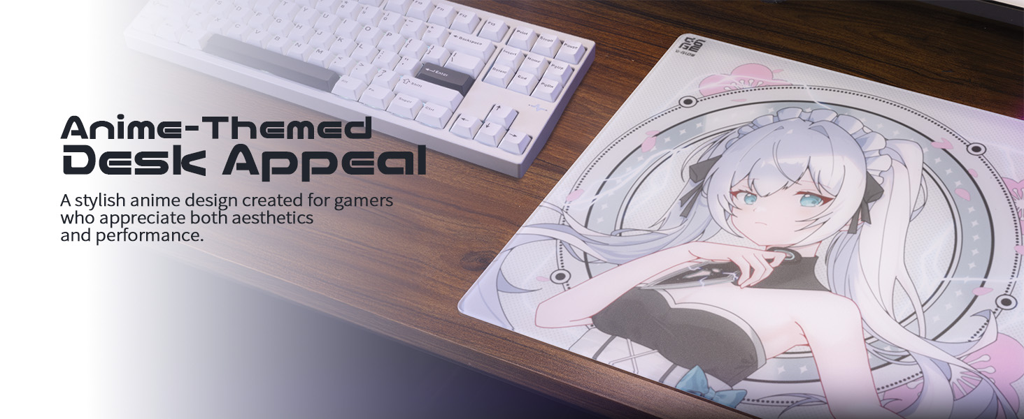 D-Glow Ying x SAKI Glass Gaming Mouse Pad