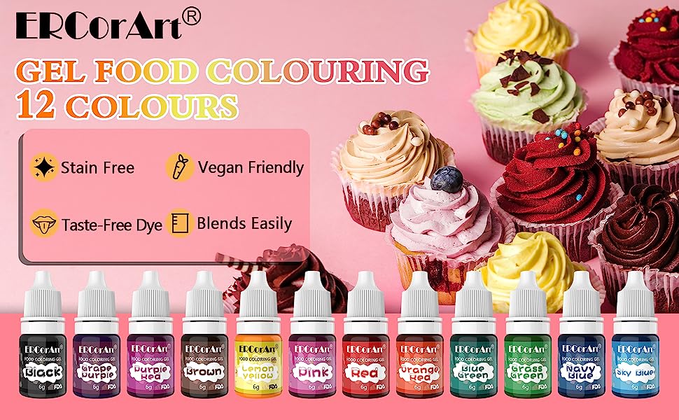 Gel Food Coloring 12 Colors Food Gel Coloring, Food