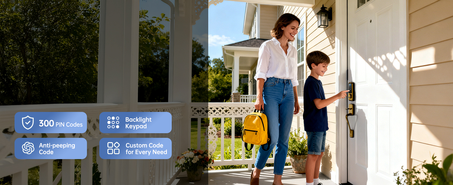 Gold smart lock with keypad lock