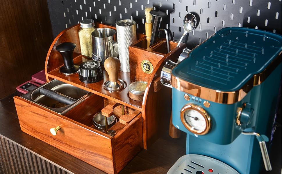 NEOUZA Espresso Knock Box Multifunctional Coffee Tools Organizer