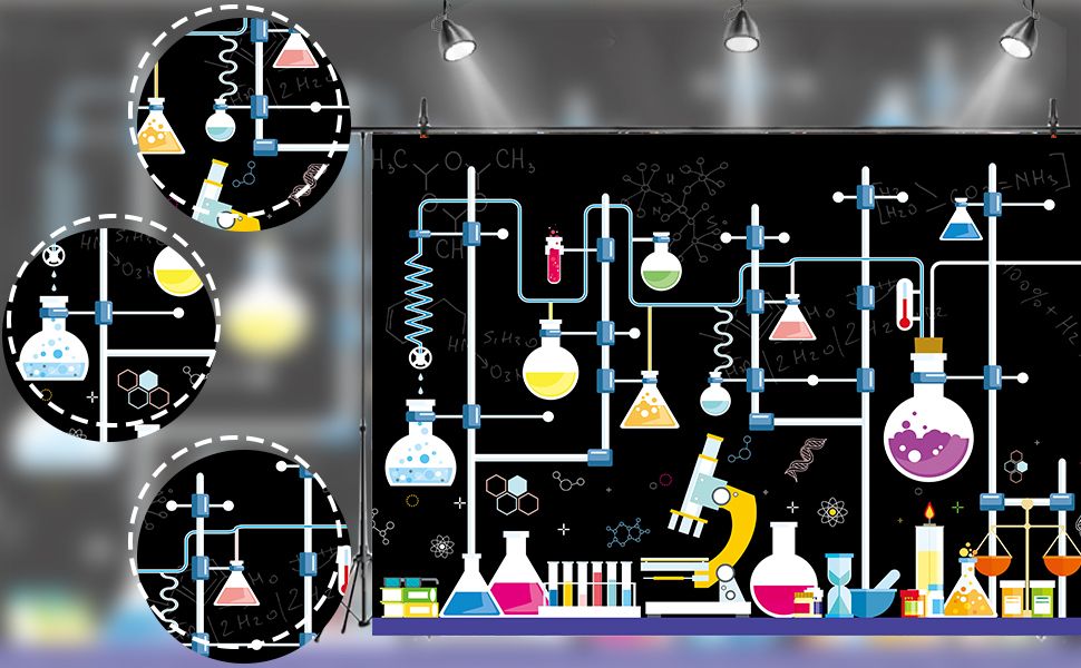 Imirell Chemical Science Birthday Backdrop 8Wx6H Feet