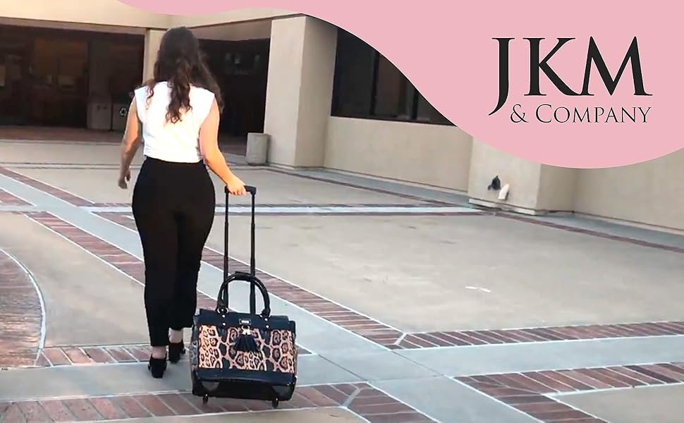 women's briefcase rolling tote carry on bag carryon laptop bag purse travel bag computer 17” inch