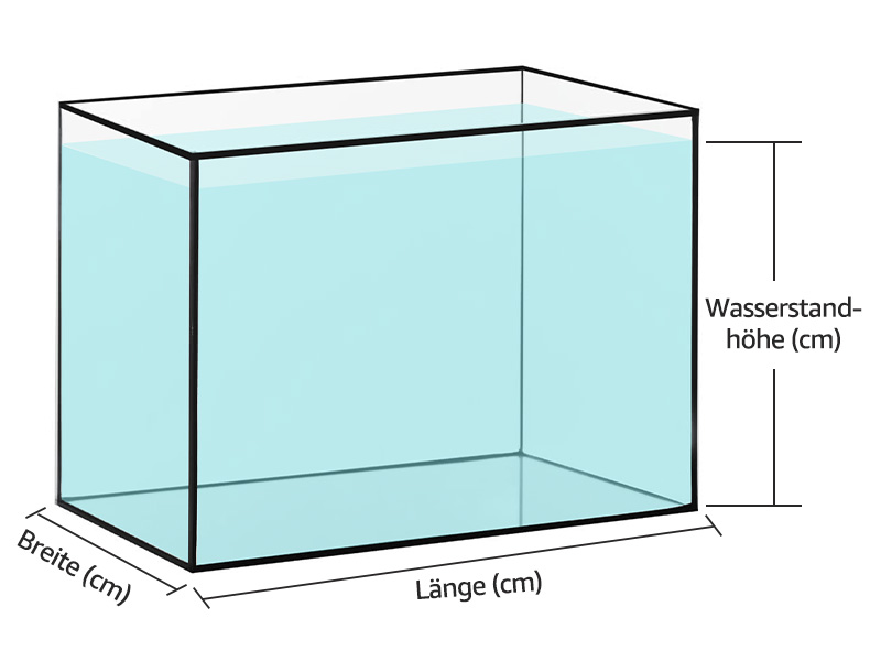 ein Diagramm eines Glasaquariums