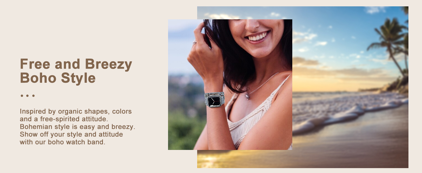 boho beaded apple watch bands for women