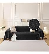 MYSKY HOME Black Couch Covers for Sectional Sofa Love Seat Couch Cover, Couch Covers for Dogs Was...