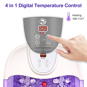 4 in 1 digital temperature control for foot spa with heat and massage and jets