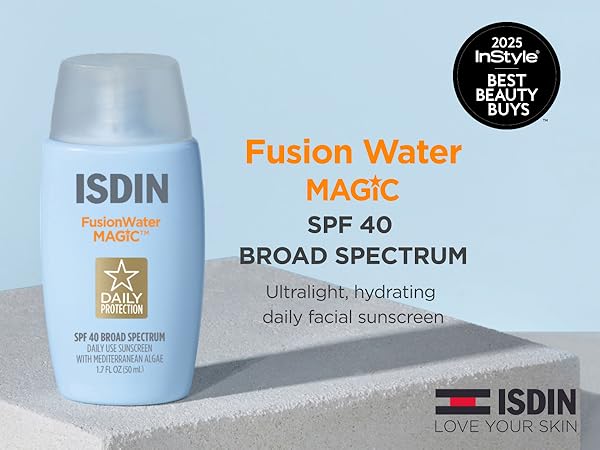 isdin fusion water magic skincare sunscreen
