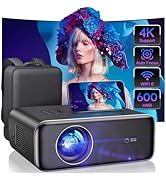 [AUTO Focus/Keystone] Projector 4K with WiFi-6 and Bluetooth 5.2, WiMiUS P62 600 ANSI Lumens Nati...