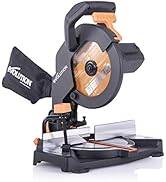 Evolution Power Tools R210CMS Compound Miter Saw, 8-1/4" Multi-Material Cutting TCT Blade Include...
