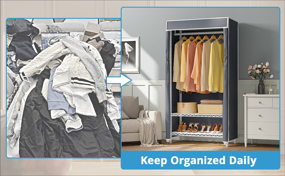 VIPEK V1S 3 Tiers Heavy Duty Garment Racks with Cover Small Space Free Standing