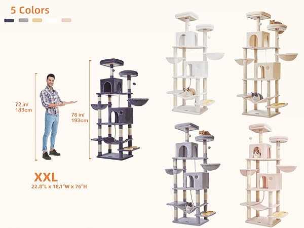Amazon.com : Taoqimiao 76-Inch Cat Tree Cat Tower for Indoor