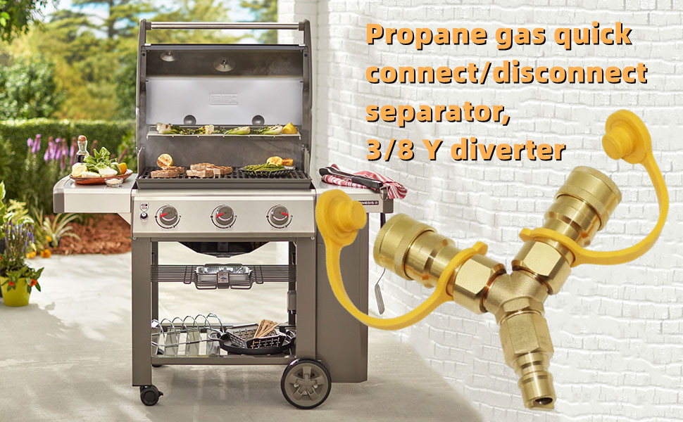 Taruimoo Gas Quick Disconnect 3/8 Y Splitter. Low Pressure