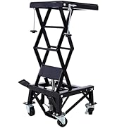 300 lbs Hydraulic Motorcycle Scissor Jack Lift Foot Step with 4 Wheels for Small Dirt Bikes Heavy...