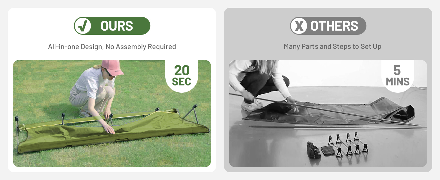 qucik set camping cot