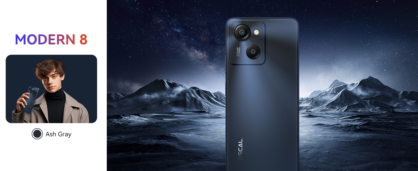 OSCAL Modern 8 (8+128) smartphone Ash Gray