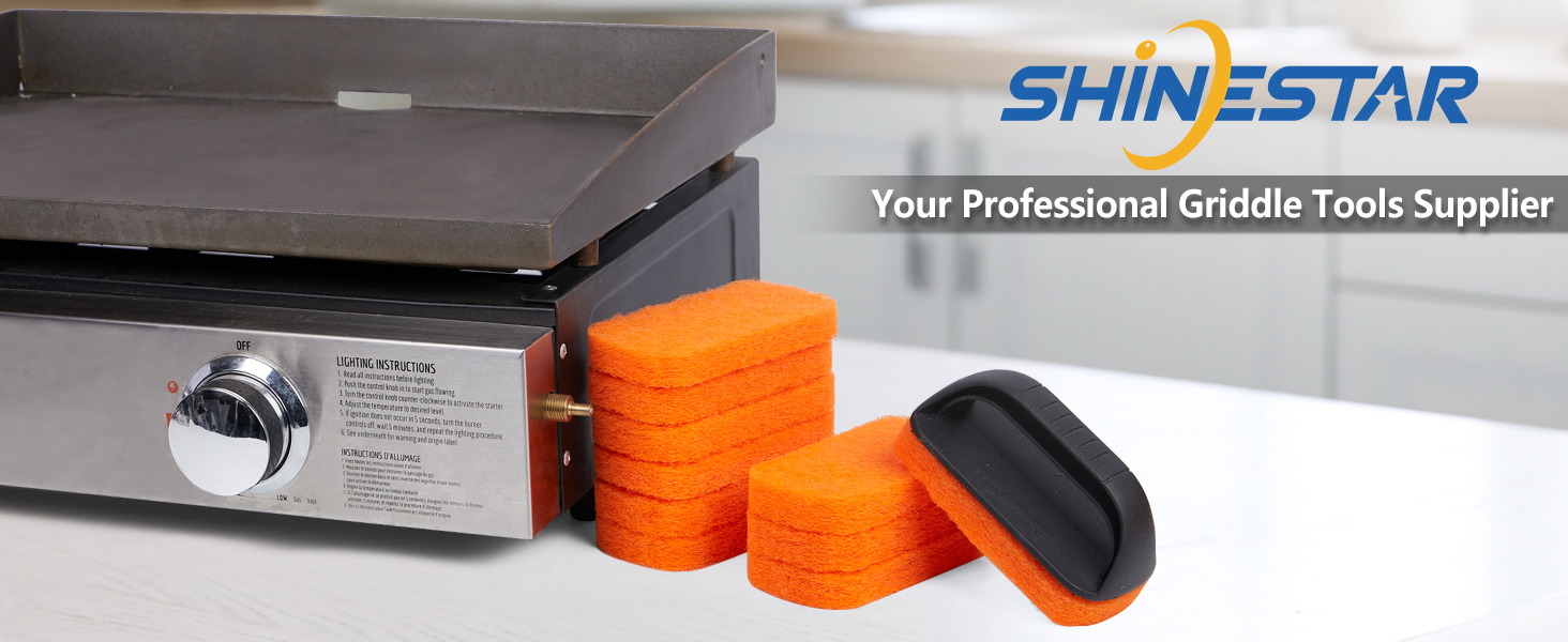 SHINESTAR 11Piece Griddle Scouring Pad for Blackstone