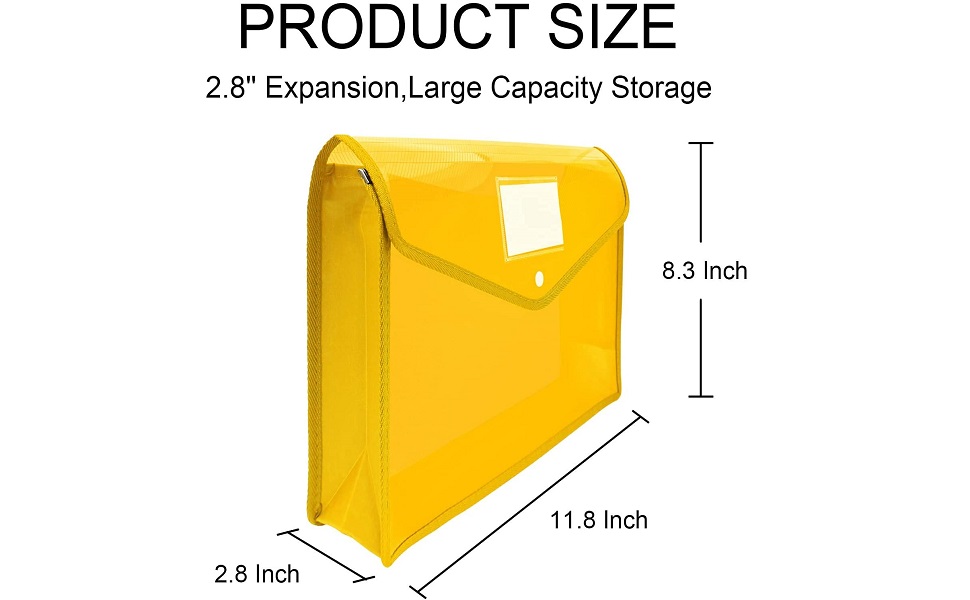FUTURE X Futurex Envelope Folder,Transparent PolyPlastic Documents File Storage Bag With Snap