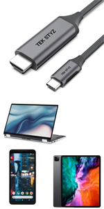 USB-C to HDMI Cable Thunderbolt 3 MacBook Pro Samsung Galaxy & Notes Series, iPads Chromebook, Dell