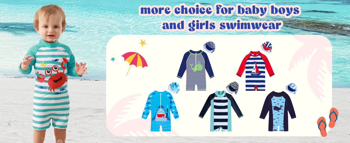 baby boys rash guard with sunhat