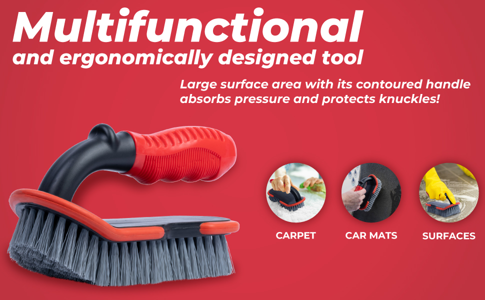 GADLANE Carpet Cleaning Brush Stiff Bristle Car Carpet Brush with