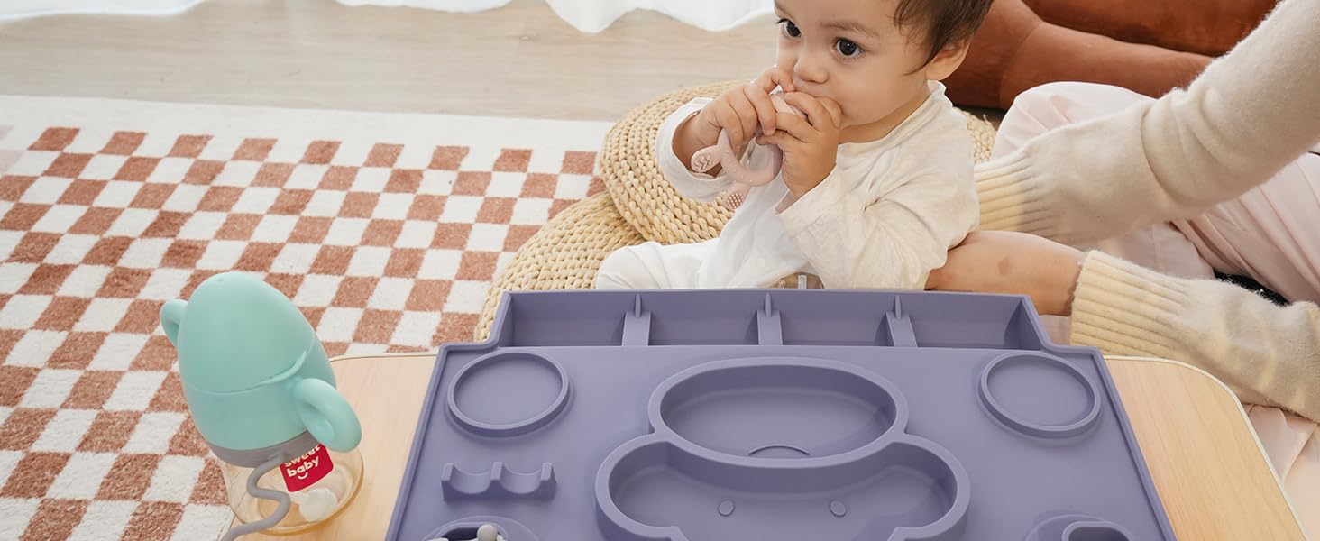 Silicone Placemats for Toddlers, Hitseon Reusable Food