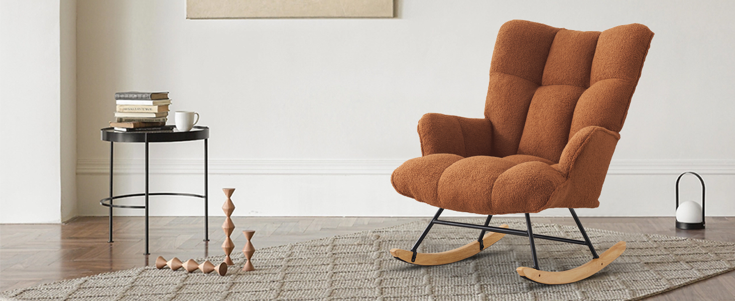 Zedachica Nursery Rocking Chair Teddy Upholstered Glider