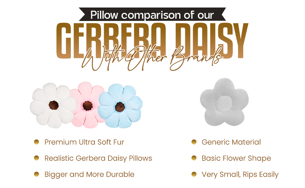 daisy pillow. gerbera daisy pillow. takashi murakami pillow. pink flower pillow. white flower pillow