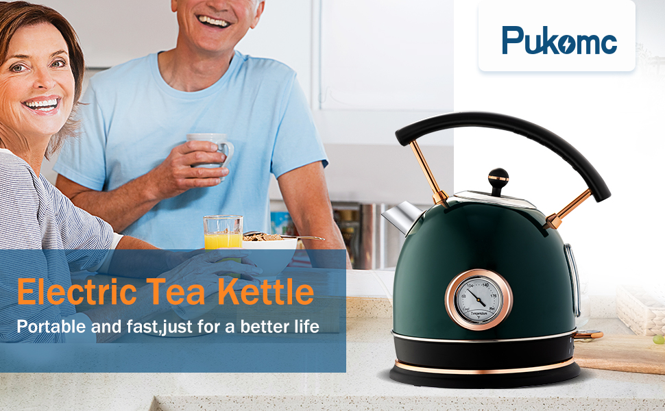 Pukomc 1.8L Electric Water Kettle with Thermometer, Hot