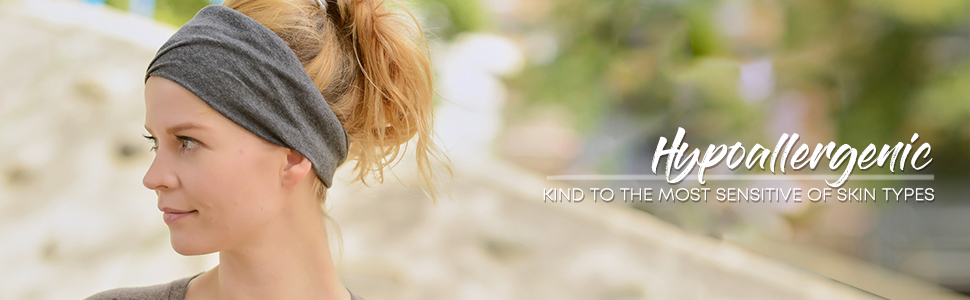 Gray Organic Cotton Twist Turban Headband Made in Japan