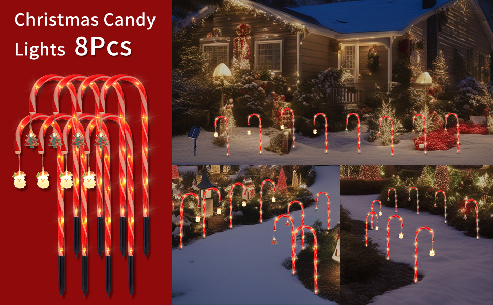 Christmas Tree Solar Pathway Lights Decoration, Indoor and