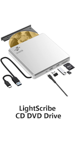 external cd dvd drive lightscribe dvd cd burner reader laptop