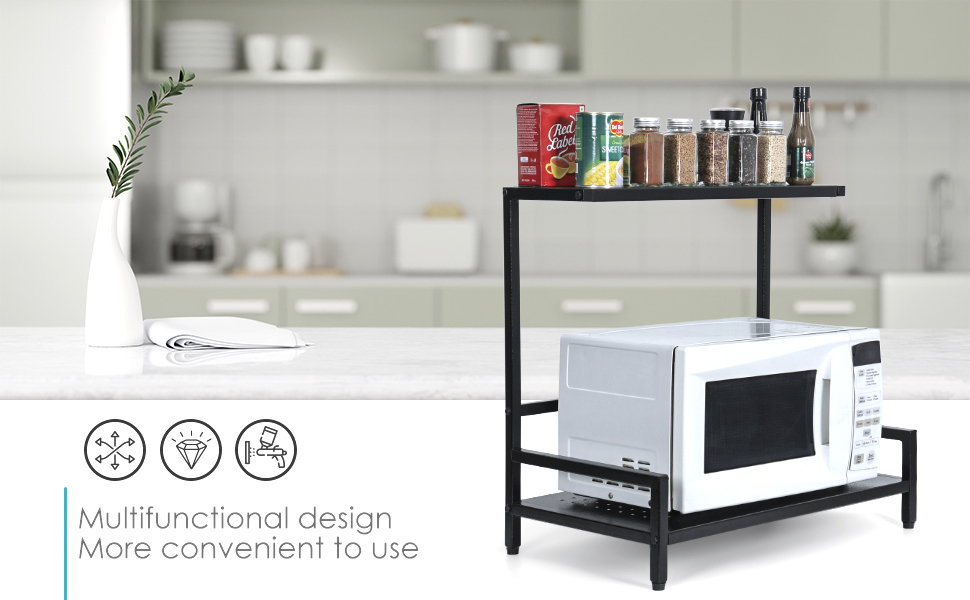 Livzing 2Tier Heavy Metal Microwave StandMicrowave Oven Stand for