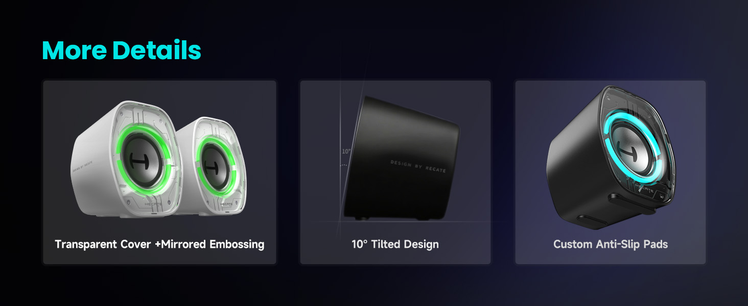 Text reads 'More Details'. Collage showing multiple angles of a white toilet night light device with green glowing LED eyes, demonstrating its attachment and illumination features.