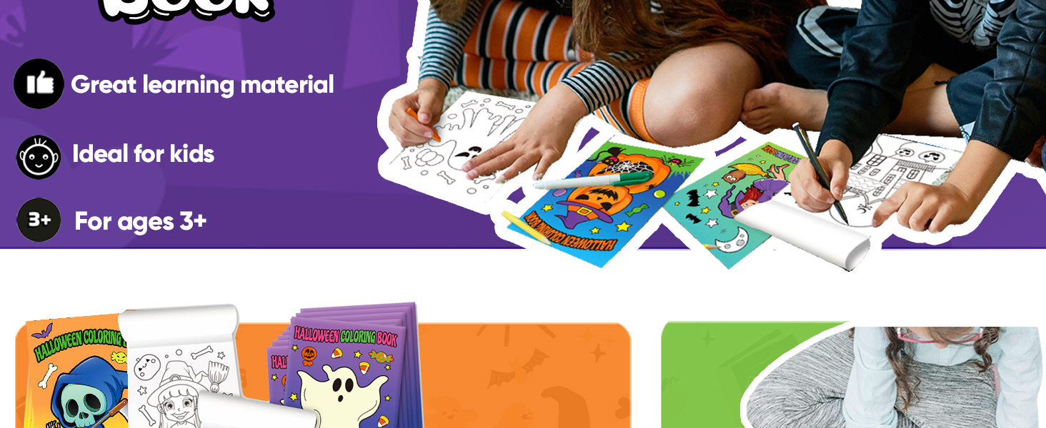 ArtCreativity Halloween Coloring Books for Kids, Pack of 36