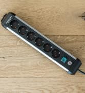 Brennenstuhl Premium-Alu-Line Steckdosenleiste 6-Fach/Steckerleiste aus hochwertigem Aluminium (M...