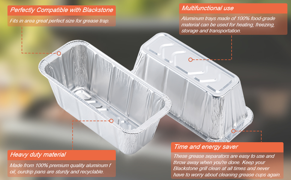 30-Pack Blackstone Griddle Accessories Drip Pan Liners, Aluminum Foil Pan Disposable