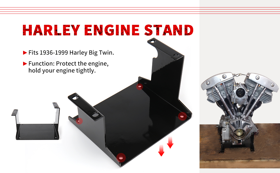 Customoto Motorcycle Engine Stand for 19361999 Harley Big