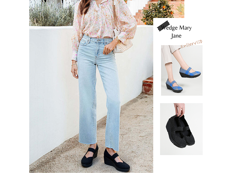 Amazon.com | EnllerviiD SDF889-1lanse35 Women Wedge Mary