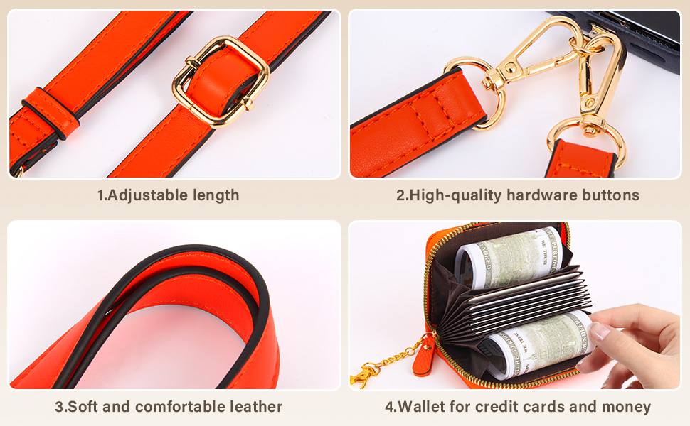 Clip And Go Strap For Phone With Wallet Crossbody Leather