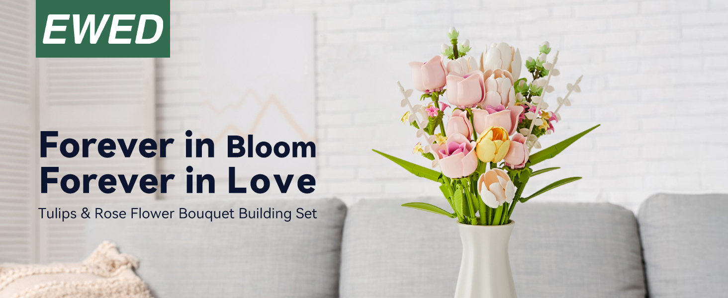Tulip & Rose Flower Bouquet Building