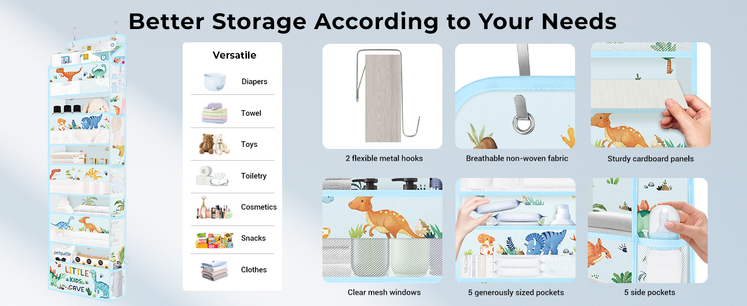 Dinosaurs over the door organizer