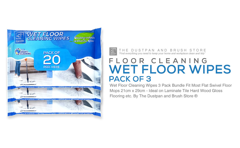 3 Pack Wet Floor Cleaning Wipes (Total of 60 Floor Wipes